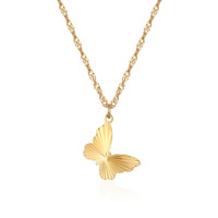 Collier personnalisé en acier inoxydable avec pendentif en forme de cœur carré à motif papillon, tendance, coupe princesse, fleur, chaîne à maillons, unisexe, sans pendentif principal