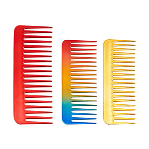 Colorful Styling <b>Wide</b>-Tooth Metal <b>Comb</b> Large Salon Use - Product Image 1