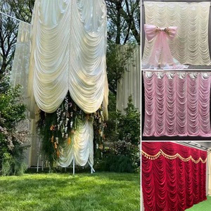 Tenda a Scaglie di Pesce per Sfondo di Eventi Commerciali e Celebrazioni, Tenda Effetto Acqua Ondulata in Seta di Latte per Matrimoni - Product Image 3