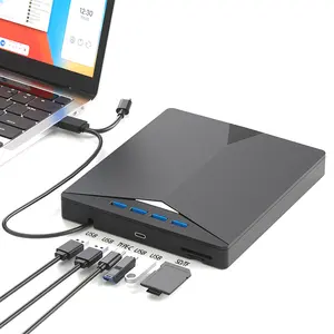 Drive optik eksternal dengan empat USB dan satu antarmuka tipe-c dan SD/TF Laptop eksternal light disk drive