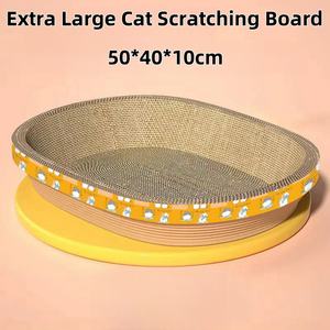 Grosir tempat tidur kucing menggaruk kucing tempat tidur kucing cakar kardus tinggi Oval mewah Ultimate OEM dengan Catnip - Product Image 4