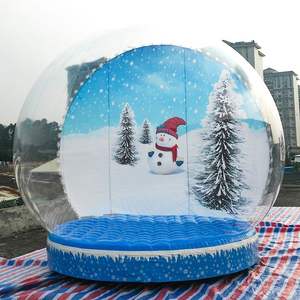 As grutas infláveis do tamanho humano do globo inflável gigante da neve explodem acima a neve inflável grande alugado do globo do Natal do globo da neve - Product Image 5