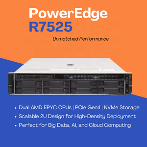 Nouveau serveur PowerEdge R7525, double socket, processeurs EPYC, stockage PCIe Gen4 NVMe, optimisation GPU, serveur en rack 2U R7525 - Product Image 5