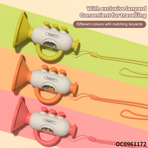 ชุดทรัมเป็ตพลาสติกสีแดงชุดเครื่องดนตรีเป็นมิตรต่อสิ่งแวดล้อมสำหรับของเล่นเด็กวัยหัดเดิน - Product Image 4