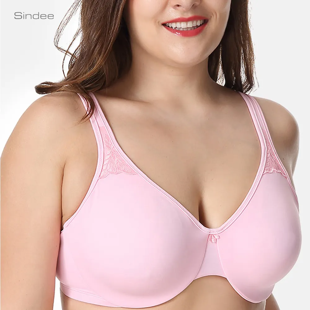 Breathable Full Cup Plus Size Bra Young Ladies Back Close Party Dress Big Breast Tshirt Bra