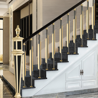 Rampe d'escalier en aluminium de conception moderne et luxueuse MEIXI, montage au sol, garantie 5 ans, finition durable, utilisation décorative pour villa et hôtel