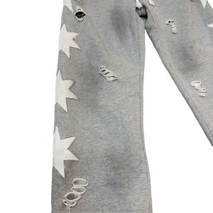 Pantalones Deportivos Unisex con Apliques Bordados Desgastados y Lavado Desgastado - Product Image 5