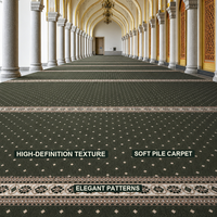 Tapis de prière islamique en laine et nylon, tissé jacquard, tufté, lavable, antidérapant, à poils longs, écologique, pour usage commercial et domestique