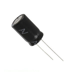Condensador de orificio pasante original CAP ALUM 470UF 20% 50V RADIAL TH ESW477M050AL3AA 470 uF - Product Image 1