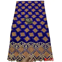 Tissu africain en coton brodé, dentelle suisse, couleur bleu ciel, nouvelle collection 2020