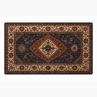 Tapis classique en velours imitation diamant à motif médaillon pour salon et chambre à coucher