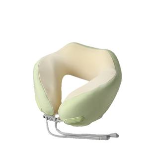 Oreiller de voyage en mousse à mémoire de forme en U, rafraîchissant, soutien du cou, portable, pour avion, couleur unie, design pliable - Product Image 1