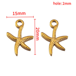 Breloques en forme d'étoile de mer en acier inoxydable, style vintage, pendentifs unisexes, accessoires de bijoux tendance pour la fabrication de bijoux - Product Image 3