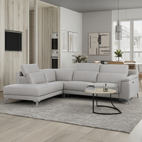 Meubles de maison modernes en similicuir blanc Ensemble de canapés sectionnels Pieds en métal pour salon Cuir synthétique