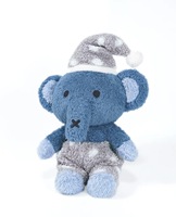Jouet éléphant en peluche bleu mignon avec tissu doux, poupée en peluche légère pour enfants et cadeau