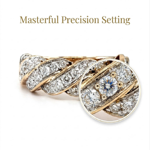 Anillo Trenzado de Diamantes en Oro Sólido de 14K y 18K de Lujo a Precio de Fábrica para Minoristas, Personalizable - Product Image 2