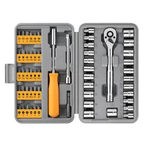Set of 57pcs professional hand mechanic socket wrench tool set Repair tool for cars, motorcycles and bicycles
