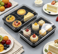 Boîte de boulangerie en PET transparente à 4 compartiments, jetable, pour mochi, muffins, macarons, sushis, salades - Vente en gros