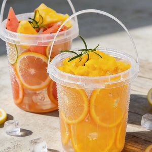 Seau à Boissons en Plastique PP Transparent de Qualité Alimentaire avec Poignée et Couvercle 500ml 700ml 1000ml Grande Capacité pour Jus, Lait, Thé à Emporter - Product Image 3