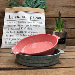 Fábrica populares forma oval de cerámica de utensilios <span class=keywords><strong>para</strong></span> <span class=keywords><strong>hornear</strong></span> con dos asas <span class=keywords><strong>para</strong></span> restaurante y uso <span class=keywords><strong>en</strong></span> el hogar - Product Image 2
