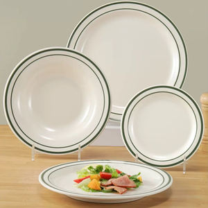 Green Rim Round <span class=keywords><strong>Restaurante</strong></span> Platos Juegos Vajilla Platos modernos Para <span class=keywords><strong>restaurante</strong></span> Platos de melamina irrompibles - Product Image 1