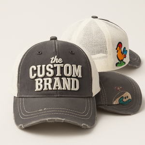 Gorra de Béisbol Negra Personalizada de 6 Paneles, Impermeable, Lavada al Ácido, Estilo Desgastado, con Cierre a Presión y Malla Trasera - Product Image 2