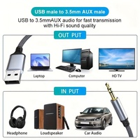 OEM/ODM USB-Stecker auf TRS Audio 3,5-mm-Kabel USB 2.0a Stecker auf 3,5-mm-Stecker Digitaler Audio-Buchsen stecker Auto-Aux-Audio-Adapter kabel