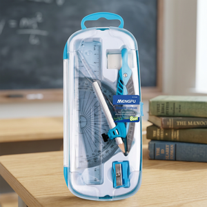 Set di Geometria Mengfu M-0046 da 8 Pezzi con Compasso Fluorescente in Metallo Rosa/Blu per Studenti e Professionisti - Product Image 2