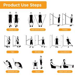 Juego de Bandas de Resistencia para Ejercicio en Casa, Ecológicas, Duraderas, con Logotipo Personalizado, Portátiles, de Látex, Modelo Theraband, Nivel Pesado - Product Image 4