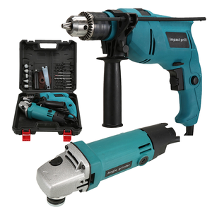 2-teiliges Multifunktionales Elektro-Schlagbohrset mit Winkelschleifer für Keramikfliesen-Schneiden und Metallpolieren, OEM Hartschalenkoffer - Product Image 1