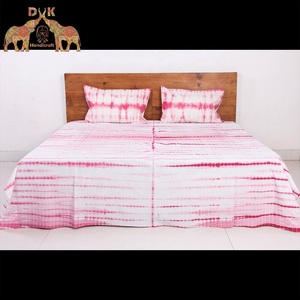 Sábana de algodón Tie Dye de alta calidad, juego de cama de algodón con funda de almohada, Sábana bajera de último diseño para exportación doméstica - Product Image 2