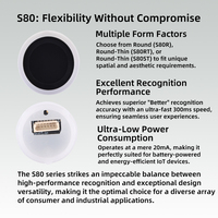 Módulo de Sensor de Huella Dactilar Capacitivo S80R, Almacenamiento para 50 Usuarios, Velocidad de Transmisión Ajustable para Equipos Inteligentes Pequeños