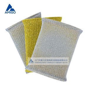 Éponge à vaisselle extra épaisse Amigo, rectangulaire, dorée et argentée, pour nettoyer les casseroles et les poêles - Product Image 2