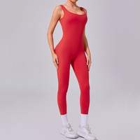 Combinaison de yoga et de sport moulante sans dos à taille en V pour le running en extérieur et le fitness