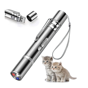 USB Rechargeable Modern Lovely Fashion Purple Light <b>Cat</b> <b>Toy</b> Multi-Pattern Laser Teaser Funny <b>Cat</b> Pen <b>Interactive</b> Movement - Product Image 1