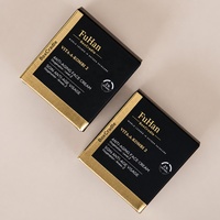 Boîte d'emballage cosmétique en papier doux au toucher de luxe, personnalisée avec estampage à chaud doré, carton pliable noir pour pot de crème de soin de la peau
