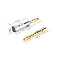 Budweiser 4MM cuivre pur plaqué or fiche banane haut-parleur à câble audio terminal haut-parleur post amplificateur de prise sans soudure