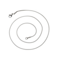Usine vente chaude PVD 18K or argent métal couleur placage Hip Hop 1.5mm largeur 304 acier inoxydable boîte chaîne collier