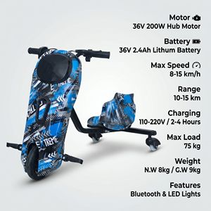 Tricycle électrique à 3 roues MTBGO pour enfants, scooter à dérive rotatif à 360 degrés de 8 pouces, kart de course pour enfants, kart de dérive sportif - Product Image 6