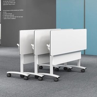Bureaux et chaises pliants HYZ-005X, bureaux de bureau mobiles, bureaux longs, tables de conférence modulables, bureaux d'étudiant