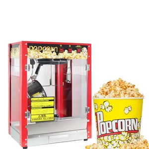Tarznatory Groothandel Prijs Popcorn Machine Commerciële 8Oz Popcorn Making Machine Acryl Kleine Popcorn Maker Rode Kleur Met Dak