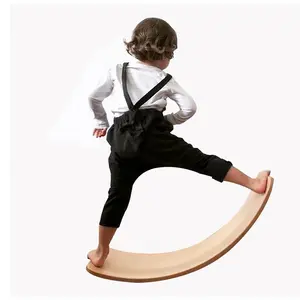 Trainer Fitness Wobble Curvy Playing Toys child leisure custom surf wooden kids balance board