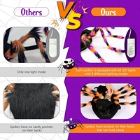CHENSHI Décoration d'araignée lumineuse pour Halloween, costume pour animaux de compagnie (chats et grands chiens), utilisation intérieure/extérieure