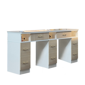 Table de manucure moderne de luxe léger avec aspirateur haute puissance, pour trois personnes, avec chaises, le favori des influenceurs - Product Image 2
