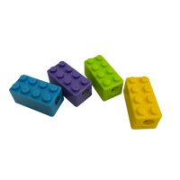 Taille-crayon en ABS de qualité supérieure, design bloc, 4x2x2cm, un trou, vente chaude