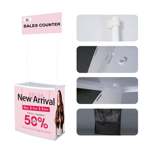 طاولة ترويجية بلاستيكية منخفضة السعر، طاولة محمولة للبيع في السوبر ماركت، طاولة إعلانية قابلة للإزالة، منصة ترويجية قابلة للطي - Product Image 2