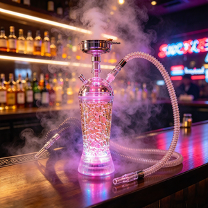 Nouvelle <span class=keywords><strong>chicha</strong></span> miniature à un tuyau, en acier inoxydable plaqué or, avec boîte cadeau en cuir luxueuse et base en verre, pour narguilé, <span class=keywords><strong>chicha</strong></span>, nargila. - Product Image 2