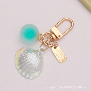 Nouvelle couleur plaquée Imitation coquille voiture porte-clés pendentif unisexe étui pour écouteurs décoration couleur boule accessoires - Product Image 6