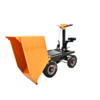 Chariot électrique à quatre roues personnalisable pour le transport de marchandises, idéal pour les chantiers de construction, les travaux agricoles et le transport de sable, avec moteur garanti 1 an.