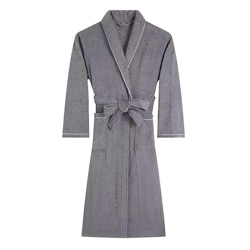 high quality 2023 kimono style womens men's sleepwear cotton hotel bathrobe terry cloth robe